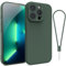 Andwing For iPhone 12 Pro Case Silicone Case Soft Ultra Phone Case Slim Protective Shockproof Cover Scratch-Resistant Microfiber Lining, 6.1 Midnight Green