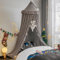 HUOQOU Betthimmel für Mädchen Prinzessin Runder Kuppel Kinder Träumendes Moskitonetz Bettwäsche Mädchenzimmer Schloss Spielzelt Hängendes Haus Dekor Leseecke Baldachine(Grau)