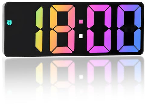 LED Digital Alarm Clock, 3 Brightness Colorful Lights Levels Brightness Adjustable, USB/Battery Powered Temperature Date Time Display Voice Control, Suitable for Bedroom Office Children's room