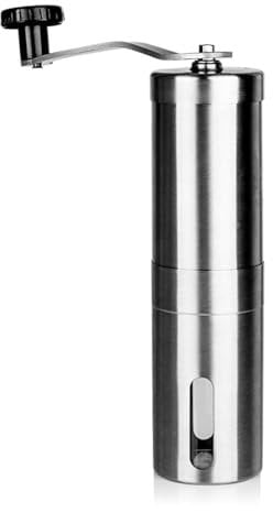 Manual Coffee Grinder, Whole Bean Conical Burr Mill, Brushed Stainless Steel(1 pcs)