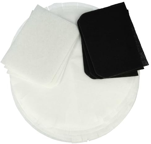 vhbw 3x Kohle-Filter, 6x Papierfilter, 3x Fettfilter kompatibel mit DeLonghi F28 Serie Fritteuse - 12-tlg. Filter-Set