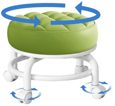 Ruedas Giratorias, Taburete con Ruedas pequeño, Taburete De Rodillo Taburete De Pedicura, Taburete Ajustable de Rotación de 360 °con Ruedas Universales, para Silla Taburete de SPA