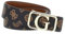 Cintura Guess Monogram con Fibbia Dorata Nero Logo L