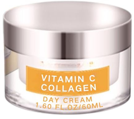 Collagen & Vitamin C Moisturiser For Face Cream, Vitamin C Cream with Hyaluronic Acid & Vitamin E, Anti Ageing Vit C Serum Day & Night Face Cream, VC Lotion Moisturizer for Face & Neck Plump Skin