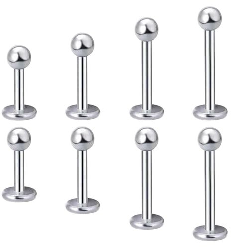 CWPFVQA Borchie in Acciaio Inossidabile per Labbra, Naso, Trago - Piercing Unisex in Argento