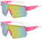 Landrain 2 Stück Schnelle Brille Damen Uv 400, Polarisierte Sport Sonnenbrille, Winddicht Fahrradbrille Pink