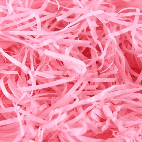 100g rosa zerkleinertes Seidenpapier für Geschenkschachteln, staubfreies rosa zerkleinertes Papier für Geschenkkörbe, weich im Griff, ideales Füllmaterial für Geschenkkörbe und Verpackungsmaterial