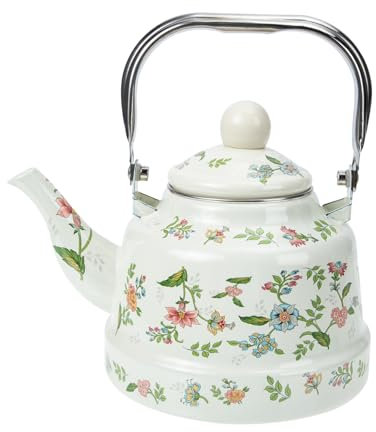 Mikinona alter Glockentopf altmodischer Wasserkocher Blumenkessel antiker Wasserkocher großer Teekessel Herd Teekannen Herd Wasserkocher Wasserkessel erhitzen Emaille