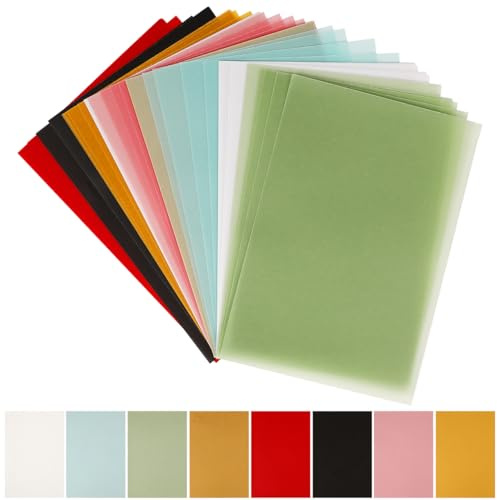GALPADA 50 Sheets Coloured Tracing Paper 5.91 X 3.94 in Transparent Vellum Paper Multi Coloured Transfer for Sketching Calligraphy Copying Art Projects Engineering Drawing