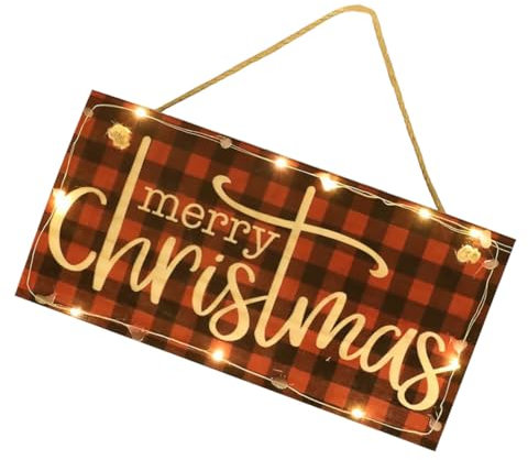 Warmhm Decorazione Natalizia da Appendere Cartello Merry Christmas per e Facile da Installare Idea per Feste Natale
