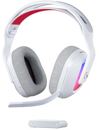 Logitech G Astro A20 X LIGHTSPEED Cuffia con microfono gaming wirelessper PS5, Xbox, Switch, PC con PLAYSYNC AUDIO a 2 sistemi, Bluetooth, LIGHTSYNC RGB e microfono su braccio a 48 kHz - Bianco