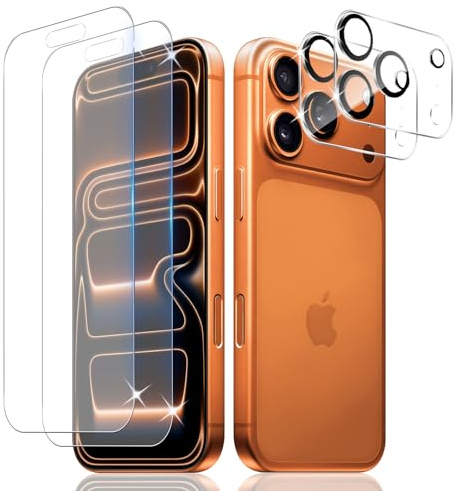 LiiLaa Matt Entspiegelte Schutzfolie für iPhone 17 Pro Max für Panzerglas, 2+2 Stück Matte Gehärtete Glas Schutz Folie und Kameraschutz, Anti-Fingerabdruck, Blendfrei, Kratzfest, Entspiegelung