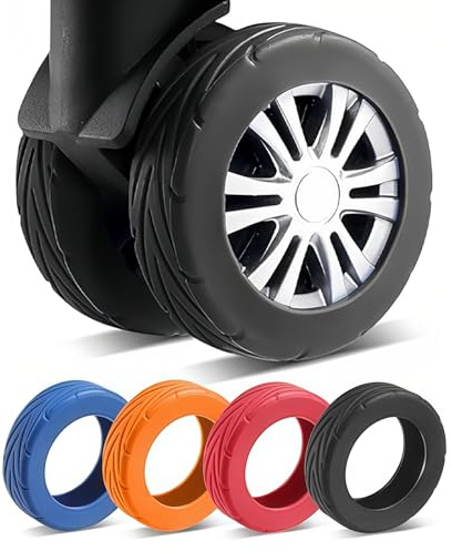 AstraGlam 8 pezzi copriruote in silicone potenziato, coperture per ruote bagaglio, prevengono rumori e resistenza all'usura, custodia protettiva per ruote da 2-2,4