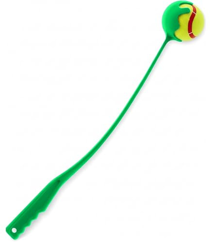 IThinkHome Dog Ball Launcher with Long Handle, Tennis Ball Thrower for Pet Exercise, Hands Free Pick Up, Chase Fetch Game with Ball (Green)