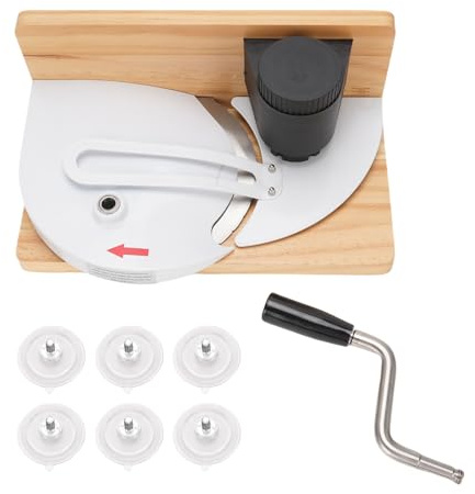 Tomotato Manuelle Brotschneidemaschine mit Saugnapf Basis und Handkurbel, Leistungsstarkes Getriebe mit ergonomischem Griff für gleichmäßiges Schneiden von Brot, Käse, Obst und Gem