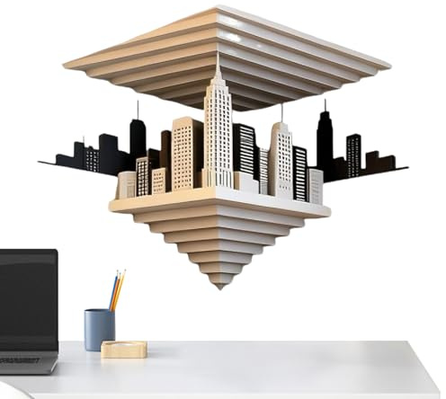 Autocollant mural 3D illusion d'optique - Papier, décoration d'accent de la maison, embellissement d'angle | Autocollant largement répandu à et à coller pour l'intérieur, la chambre à coucher
