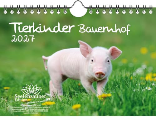 Tierkinder Bauernhof DIN A5 Kalender für 2027 verschiedene Tiere auf dem Bauernhof - Seelenzauber