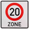 Original Verkehrszeichen 274.1-20 20 Zone Geburtstagsgeschenk Geburtstagsschild Schild Straßenschild Schilder Verkehrsschilder Sraßenschild RA1