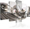 B&D XXL - Wandbilder XXL Abstrakt 200x100cm 5 tlg - Wand Deko Leinwand Bilder Groß Wanddeko Wohnzimmer Schlafzimmer Kunstdrucke - Blumen Orchidee Ornament Perlen grau silber