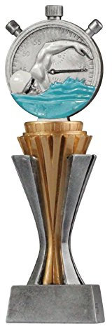 Pokal Trophäe Schwimmen/Schwimmsport mit Gravur ca. 17 cm hoch Größe S