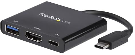 StarTech.com Adaptador Multifunción USB-C a HDMI 4K con Entrega de Potencia y Puerto USB-A - Replicador de Puertos USB-C para Portátil