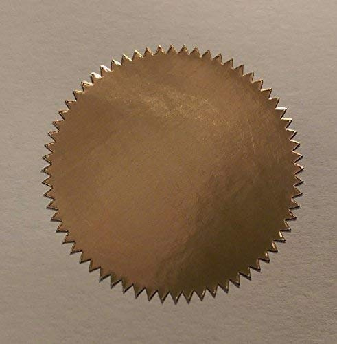 Audioprint Ltd. Pack of 500-41mm Starburst Notary/Legal/Certificate Seals - Colour Code Stickers/Sticky Labels - Choose Your Colour/s (Shiny Bronze)