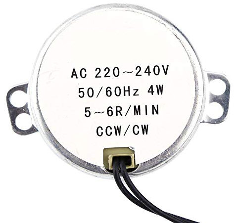 Akozon Moteur Synchrone AC 220-240V 4W CCW/CW Moteur Synchrone pour le Micro-ondes (5-6RPM)