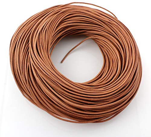 Perlin - Cordino in pelle di vitello da 10 m, per il fai-da-te, creare gioielli, 1/2/2,5 mm, colore: marrone sabbia