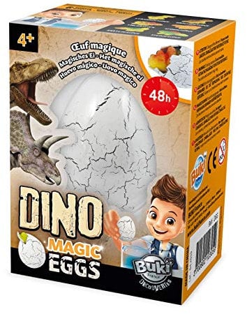 BUKI D6G - Magisches Dino Ei (zufälliges Modell), Weiß,schwarz