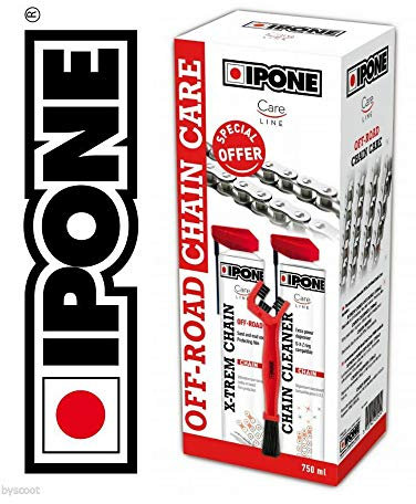 Ipone Pack Brosse + dégraissant + Graisse de chaîne Off Road Motocross Cross
