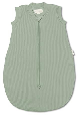 Hofbrucker® Babyschlafsack Maja | Bio-Baumwolle | Schlafsack Rund 2.5 TOG | Wollwattierung | Schlafsack Herbst, Winter & Frühjahr | Unisex | Baby Schlafsack | Salbei, 50/56