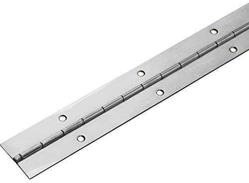 Gedotec Charnière de piano à visser | Charnière de porte roulée | En acier inoxydable 1.4016 | Bande à visser 600 x 32 mm | Stabilo | Charnière de meuble percée | 1 pièce – Charnière à tige