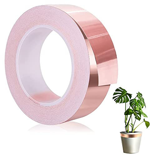 GIAK Kupferband Kupferfolie 20m x 20mm Kupferfolienband EMI Abschirmband | Selbstklebend Abschirmband Kupferfolie Klebeband Schneckenabwehr Kupfer Schneckenband Schneckenschutz für Gärten DIY