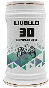 Puzzletee Boccale Compleanno 30 Anni - Livello 30 Completato - Press Start - Boccale Compleanno Uomo - Boccale in Ceramica - Idea Regalo Compleanno 30 Anni - Idea Regalo Uomo
