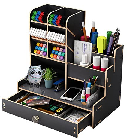 Mnixy U9G8 Wooden black storage rack, Acrylic