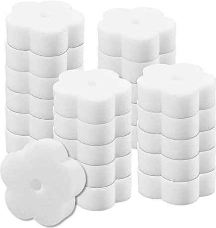 Pipihome Lot de 24 éponges absorbantes d'huile pour piscines, spas, absorbeurs de Taches (Fleur Blanche)
