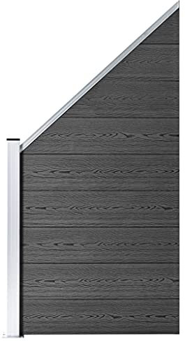 vidaXL Fence Panel - WPC and Aluminium Structure - Stylish Black Design - Durable, UV Resistant and Temperature Controlled Material - Easy Installation and Secure Configuration