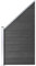 vidaXL Zaunelement Gartenzaun Sichtschutzzaun Lamellenzaun Windschutz Zaun Windschutzzaun Terrasse Stecksystem Lärmschutz WPC 95x(105-180) cm Schwarz