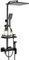 DnKelar Colonne de Douche Thermostatique 4 Modes en Cuivre Hauteur Réglable Douche de tête orientable 28x19cm Acier Inoxydable avec Mitigeur (02 noir)