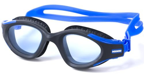 Dizokizo Lunettes de Natation Confortables,Sans Fuite, Lunettes de plongée Anti buée, Protection UV, Lunettes de Piscine pour Adulte Homme Femme