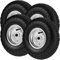 ZENO Wheelbarrow Wheels - 4 x 10 | Pneumatic Wheels Set | Truck Trolley Puncture Proof Tyre for Garden Heavy Duty Trolley Trailer Truck | Black Solid Replacement Wheelbarrow Wheel 3.50-4