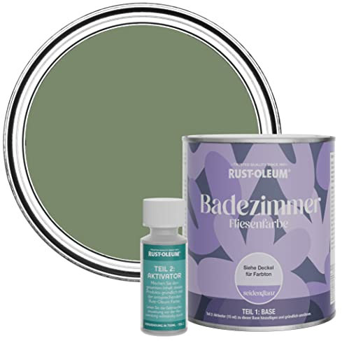 Rust-Oleum Green Water-Resistant Bathroom Tile Paint in Satin Finish - All Green 750ml
