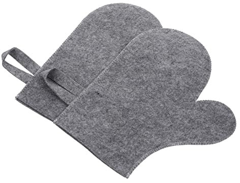YARNOW 2st Saunahandschuhe Aus Filz Tragbarer Körperwäscher Handschuhe Abgestorbener Haut Körperpeeling-handschuhe Peeling-schrubberhandschuhe Badeschrubber Gefühlt Schwamm Fünf Finger