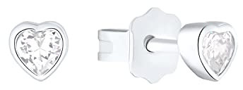 Prinzessin Lillifee Ohrstecker 925 Sterling Silber Mädchen Kinder Ohrschmuck, mit Zirkonia synth., 0,4 cm, Silber, Herz, Kommt in Schmuck Geschenk Box, 2021046