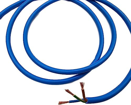 HDIUK 20m Coil Blue Arctic Grade 1.5mm² Rated 16A BS6500 3 Core Mains Flex cable. Twin L+N and Earth