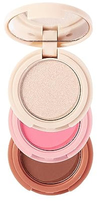 Hocossy Trio scolpente 3 in 1, evidenziatore, contorno e blush 3 in 1, palette trucco con pigmenti dalla finitura opaca (01#)