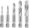5pcs 1/4 Inch Hex Shank Quick Change Twist Drill Bits Set Short Drill Bit Set HSS M2 for Right-angle Drill Attachment and Used in Tight Spaces, 3/32, 1/8, 3/16, 1/4, 5/16-Inch