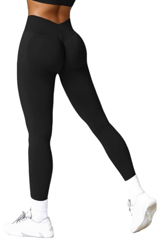 FITELITE Workout-Leggings mit V-Rücken für Damen, hohe Taille, Po-Lifting, nahtlos, weich, für Fitnessstudio, Yoga