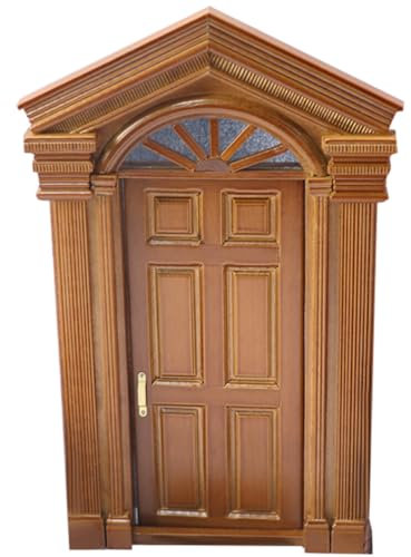BESPORTBLE Puerta De Casa De Muñecas De Madera 1:12 Mini Puerta De Madera Puerta De Entrada De Casa De Muñecas Puerta De Hadas En Miniatura para Muñecas Accesorios De Muebles De Casa De