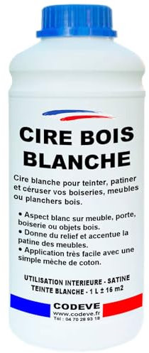 Cire Bois Blanche - Codeve Bois - 1 - Intérieur - Pour L'entretien D'une Boiserie, Lambris, Plinthe, Poutre Ou Meuble En Bois.